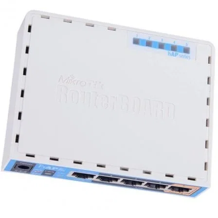 Mikrotik RB952Ui-5ac2nD - Punto de Acceso HAP AC Lite AC750 Router con 5 puertos Ethernet, WiFi Dual-Band, PoE Pasivo, USB, RouterOS